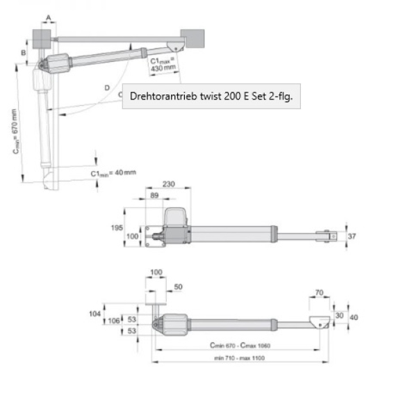Sommer Twist 200E - Drehtorantrieb 2-flüglig mit 1 Handsender Sommer Twist 200E - Drehtorantrieb 2-flüglig mit 1 Handsender